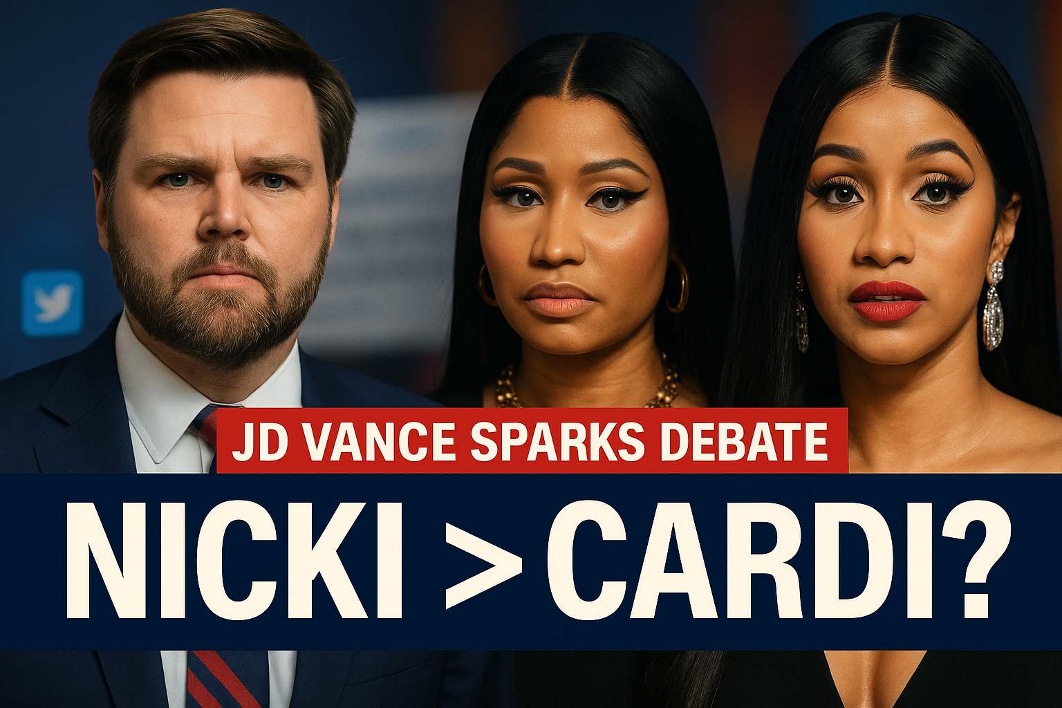 JD Vance Says Nicki Minaj Is Greater Than Cardi B in Viral Tweet jd vance, nicki minaj, cardi b